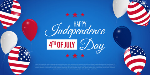 Vector illustration of American Independence Day 4 July social media story feed mockup template