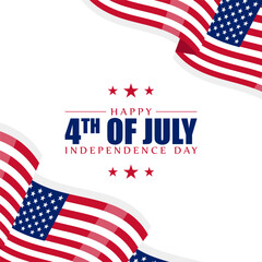 Vector illustration of American Independence Day 4 July social media story feed mockup template