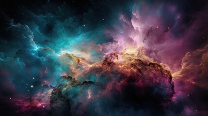 Obraz na płótnie Canvas Vibrant Space Wallpapers featuring a breathtaking view of a nebula generative ai