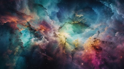 Fototapeta na wymiar Vibrant Space Wallpapers featuring a breathtaking view of a nebula generative ai
