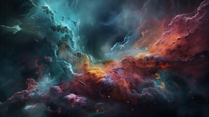 Fototapeta na wymiar Vibrant Space Wallpapers featuring a breathtaking view of a nebula generative ai