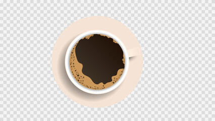 Hot coffee cup vector , isolated on transparent background , illustration Vector EPS 10