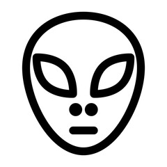 宇宙、宇宙人、エイリアンを表すラインスタイルのアイコン