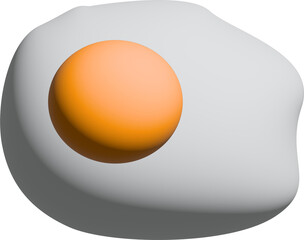 3D Sunny Side Up Egg Food
