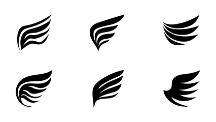 Fototapeta na wymiar Wing silhouette vector symbol, isolated on white background , Illustration Vector EPS 10