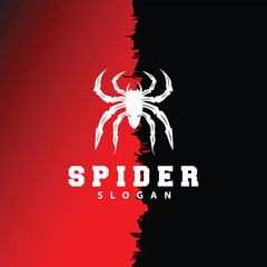 Spider Logo, Insect Animal Vector, Premium Vintage Design, Icon Template Symbol © Mayliana