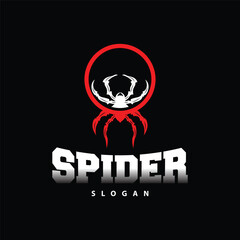 Spider Logo, Insect Animal Vector, Premium Vintage Design, Icon Template Symbol