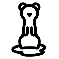 冬、オコジョ、動物を表すラインスタイルのアイコン