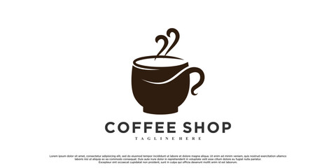 Vector coffee logo design for cafe or restaurant Premium Vector