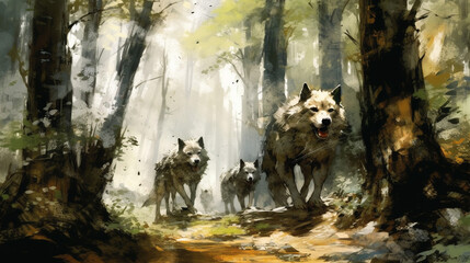 Generative AI, Wild Harmony: Wolves in the Enigmatic Forest