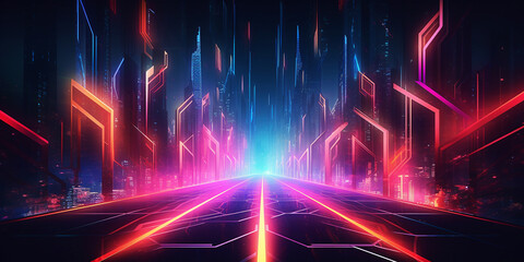 Abstract background with vibrant futuristic color