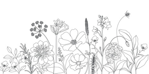 minimal botanical summer graphic sketch line art drawing, trendy tiny tattoo design, leaf elements vector illustration