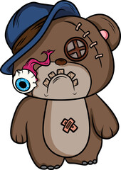 Fototapeta premium crazy teddy bear vector art