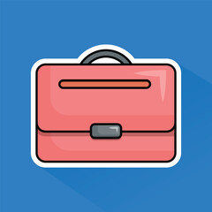 Illustration Vector of Pink Suitcase in Flat Design