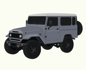 Offroad Car 4x4 Automotive Vehicle Vector Illustration