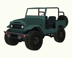 Offroad Car 4x4 Automotive Vehicle Vector Illustration