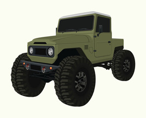 Offroad Car 4x4 Automotive Vehicle Vector Illustration
