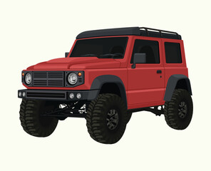 Offroad Car 4x4 Automotive Vehicle Vector Illustration © Rupa Rasa