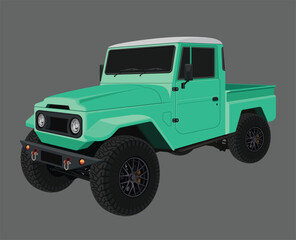 Offroad Car 4x4 Automotive Vehicle Vector Illustration