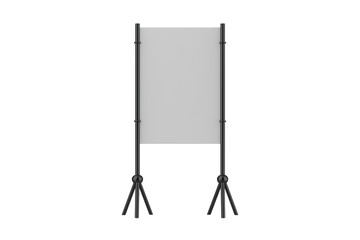 Realistic street billboard, vertical mockup. City light board with frame for outdoor commercial. Template screen for presentation, promotion, advertising and design. 3d illustration