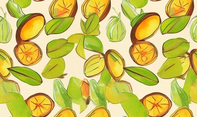 avocado in watercolor style seamless pattern