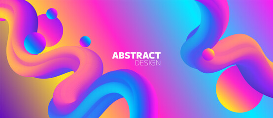 Obraz premium Colorful abstract geometric background. Liquid dynamic gradient waves. Fluid marble texture. . Vector illustration