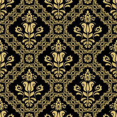 Orient vector classic pattern. Seamless abstract background with vintage elements. Orient brown and golden pattern. Ornament for wallpapers and packaging