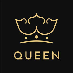 Illustration Vector Graphic Crown Line Art for Queen King Princess Royal Luxury Logo Design