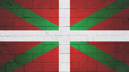 Flag of the Basque Country painted on a wall
