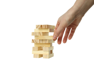 PNG, wooden cubes, risk concept