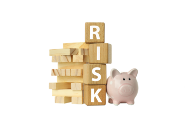 PNG, wooden cubes, risk concept