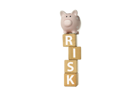 PNG, wooden cubes, risk concept