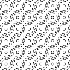 Stylish texture with figures from lines. Line art. Black and white pattern. Abstract background for web page, textures, card, poster, fabric, textile.