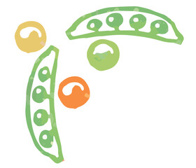 おしゃれな野菜の水彩風イラスト。フレーム用のコーナー。ベクター素材だからデザインに使いやすい。