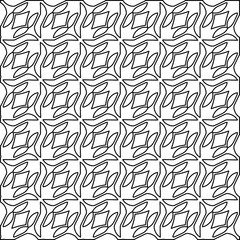 Stylish texture with figures from lines. Line art. Black and white pattern. Abstract background for web page, textures, card, poster, fabric, textile.