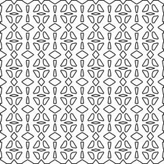 Stylish texture with figures from lines. Line art. Black and white pattern. Abstract background for web page, textures, card, poster, fabric, textile.