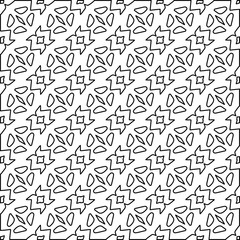 Stylish texture with figures from lines. Line art. Black and white pattern. Abstract background for web page, textures, card, poster, fabric, textile.