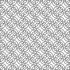 Stylish texture with figures from lines. Line art. Black and white pattern. Abstract background for web page, textures, card, poster, fabric, textile.