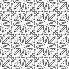 Stylish texture with figures from lines. Line art. Black and white pattern. Abstract background for web page, textures, card, poster, fabric, textile.