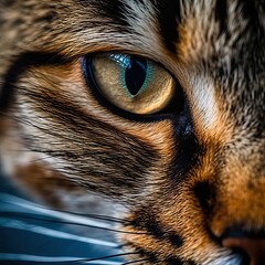 Photo of Tabby Cat’s Eyes. Generative AI