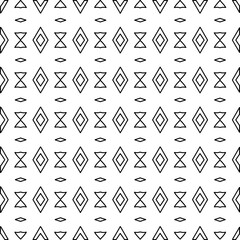 Stylish texture with figures from lines. Line art. Black and white pattern. Abstract background for web page, textures, card, poster, fabric, textile.