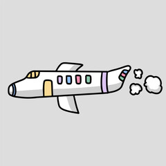 cute vector of airplane , doodle of airplane