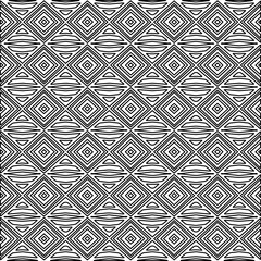 Stylish texture with figures from lines. Line art. Black and white pattern. Abstract background for web page, textures, card, poster, fabric, textile.