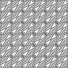 Stylish texture with figures from lines. Line art. Black and white pattern. Abstract background for web page, textures, card, poster, fabric, textile.
