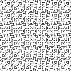 Stylish texture with figures from lines. Line art. Black and white pattern. Abstract background for web page, textures, card, poster, fabric, textile.