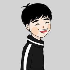 cute guy is smiling , man with happy face