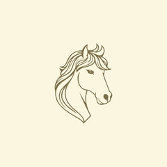 Horse head logo design vector illustration