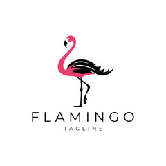 Flamingo logo design vector illustration