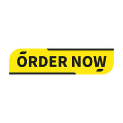 Order Now In Yellow Color And Rectangle Shape With Black Line For Advertising
