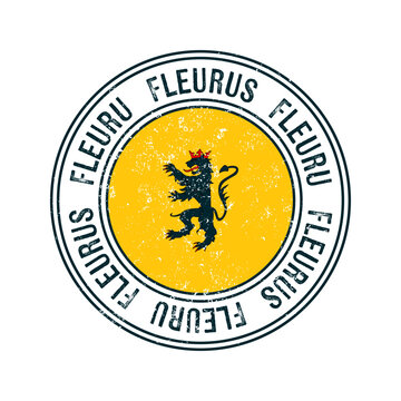 Fleurus city grunge rubber stamp